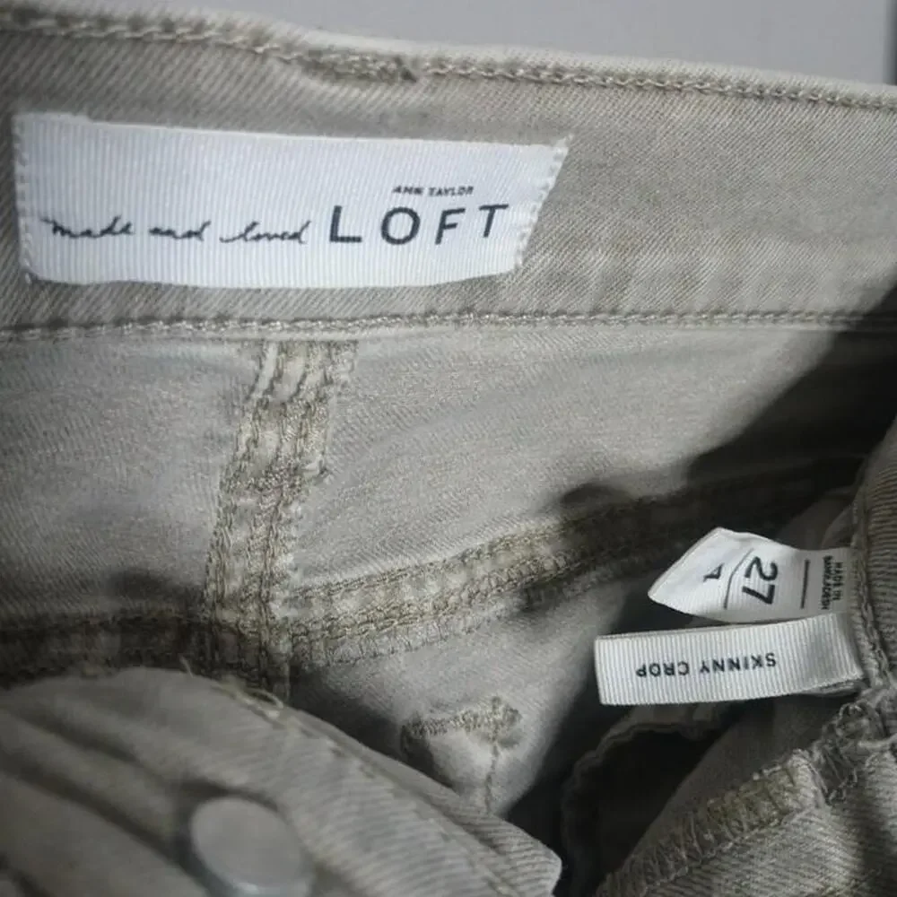 LOFT Women's Gray Skinny Crop Jeans